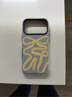 Gray Phone Case with Yellow Ribbon Art - Unbranded